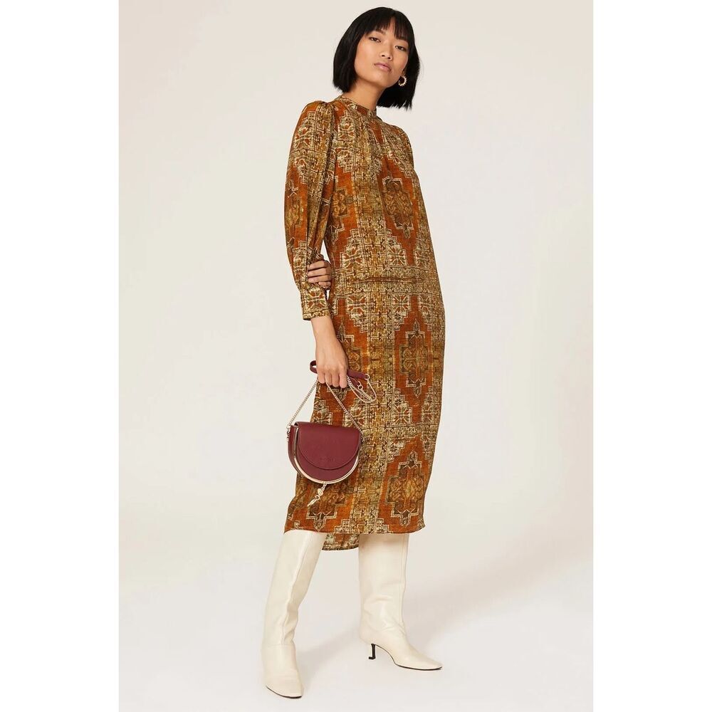 Hunter Bell Cadence Silk Midi Dress Size 6